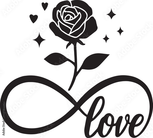 “Her love blooms beyond time.”

“Infinity wears petals and promise.”

