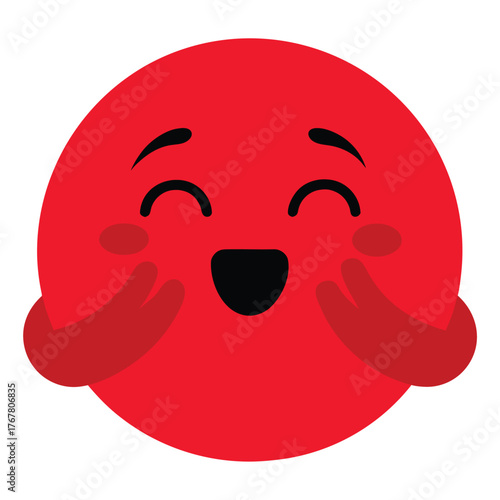 Red face happy blushing cheeks emoji