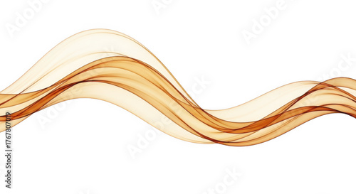 Elegant flowing golden ribbon with subtle red accents against a dark backdrop transparent background