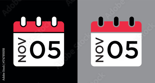 calendar - November 5 icon illustration isolated vector sign symbol