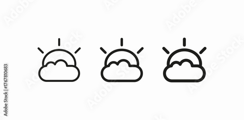 cloud sun weather forecast icon sign vector