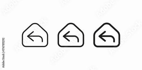 return previous home icon sign vector