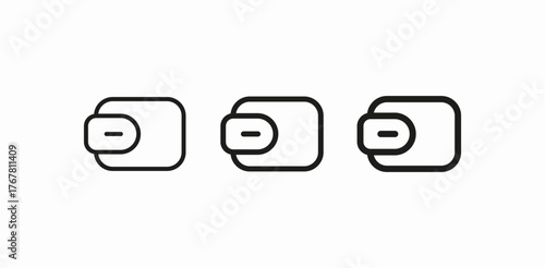 small closed leather wallet icon sign vector