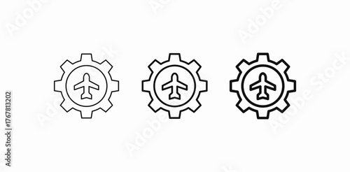 aviation settings engineering icon sign vector