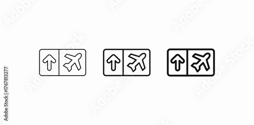 boarding gate departure icon sign vector