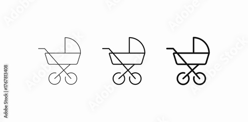 classic baby stroller icon sign vector