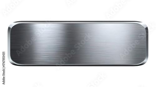 Wallpaper Mural silver shiny blank metal nameplate isolated on transparent white background, clipping path Torontodigital.ca