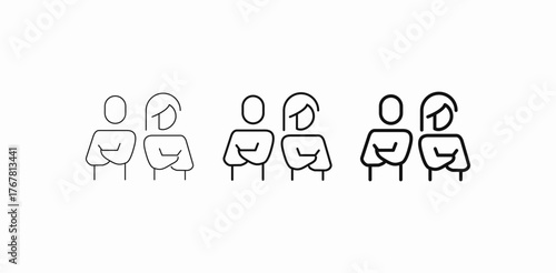 couple with arms crossed icon sign vector