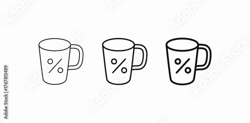 discount offer mug icon sign vector