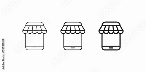 online mobile store icon sign vector