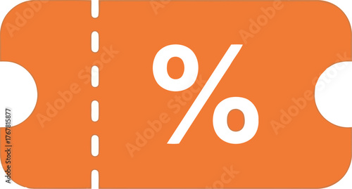 Orange discount coupon percentage symbol for sale offer vector