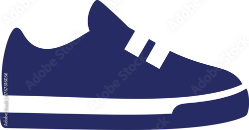 Modern navy blue canvas sneaker side view clean design vector