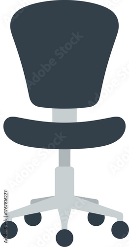 Modern ergonomic office chair swivel rolling comfort for workspace vector