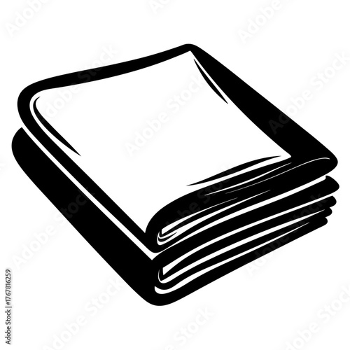 Neatly folded white napkins stacked for a formal table setting