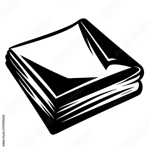 Stack of clean white cloth napkins for a meal or event