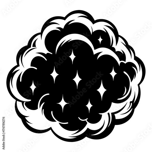 Abstract starry nebula cloud icon silhouette design