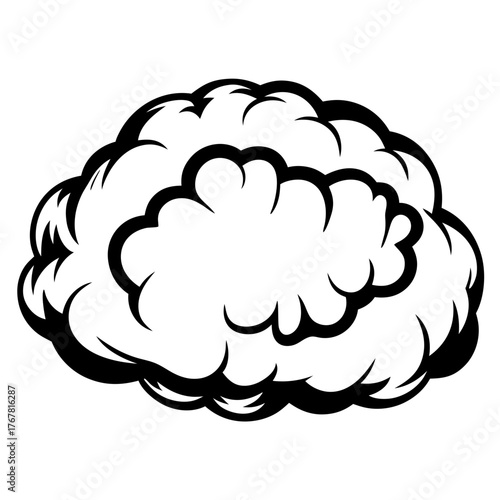 Cloud burst explosion speech bubble comic style art