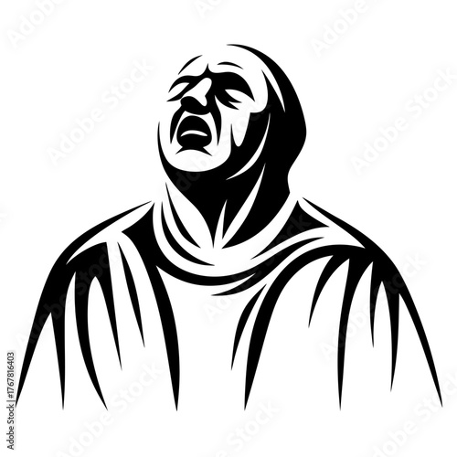 Dramatic opera singer performing with intense emotion and powerful voice