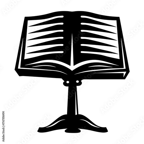 Classic orchestra music stand open book silhouette performance prop
