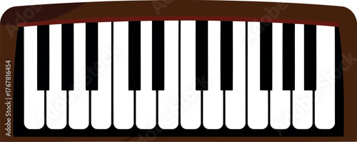 Harmonica piano keyboard musical instrument vintage wood vector