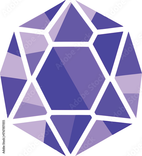 Abstract geometric crystal amethyst gemstone luxury luxury abstract gemstone vector