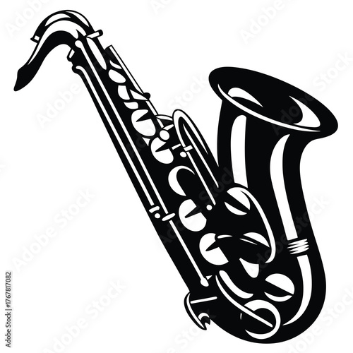 Classic tenor saxophone musical instrument image