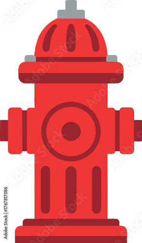 Vibrant red fire hydrant isolated vector illustration public safety equipment vector