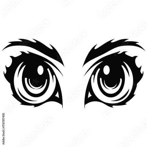 Intense scary eyes looking directly ahead graphic design