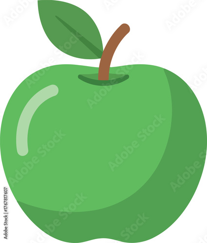 Vibrant green apple fresh fruit healthy food illustration isolated vector