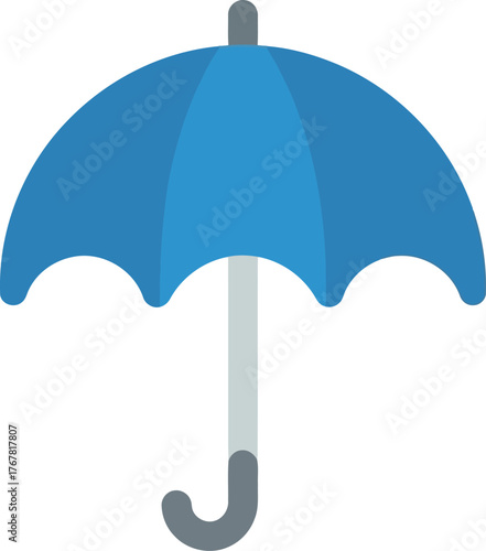 Open blue umbrella protection against rain weather vector