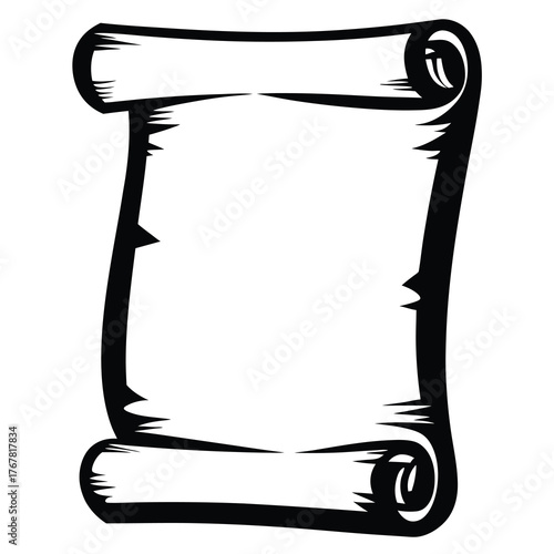 Vintage scroll paper blank parchment old document page template