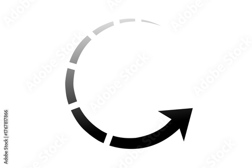 circular arrow with dotted line