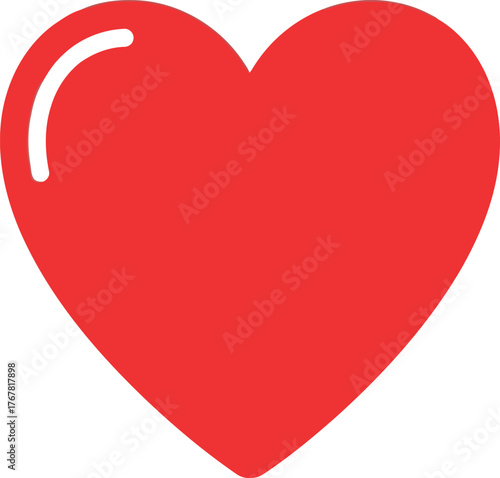 Vibrant red heart symbol clean icon glossy love emotion vector