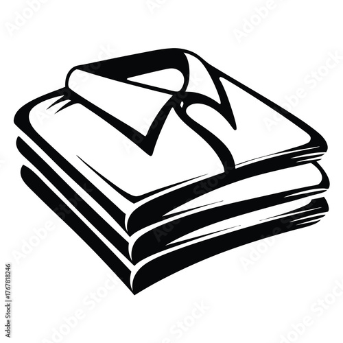 Neatly folded shirt icon for laundry and clothing organization