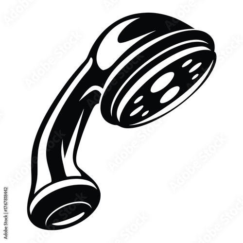 Modern shower head chrome fixture for bathroom plumbing and water spray