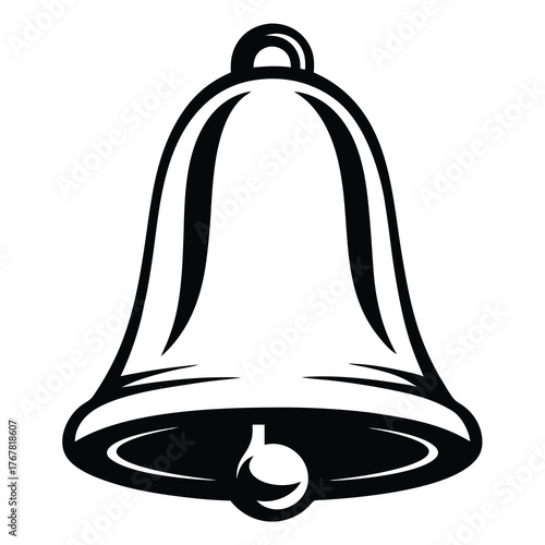 Classic bell silhouette isolated object simple notification symbol
