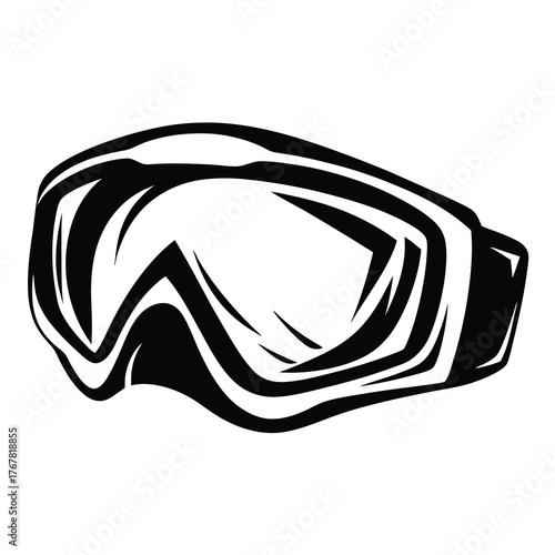 Black and white snow goggles for winter sports and activities