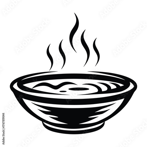 Steaming bowl of soup a warm comforting meal