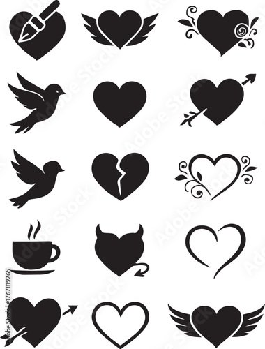 Heart with Paintbrush: “She paints with feeling, not pigment.”

Broken Heart: “Even cracks carry memory.”

