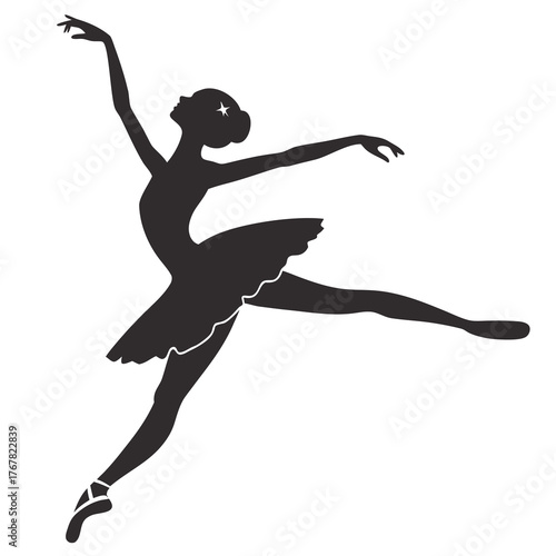 Silhouette of a ballerina in a graceful pose