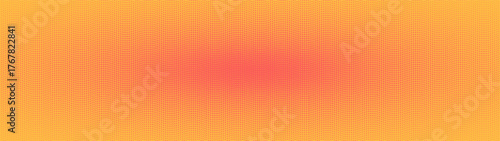Pop art halftone pattern oval shaped structure ultra wide 32:9 aspect ratio yellow red vector abstract background. Wavy dotted half tone texture panoramic format psychedelic style graphic abstraction