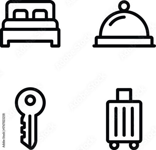 Hotel Service Icons Set for Hospitality