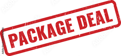 Red grunge stamp highlighting a special bundled offer or promotional package deal for customers