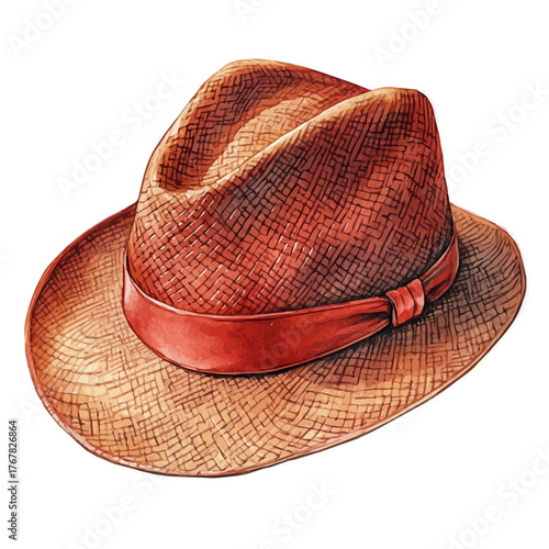 watercolor vector of Hat Pin, isolated on a white background.