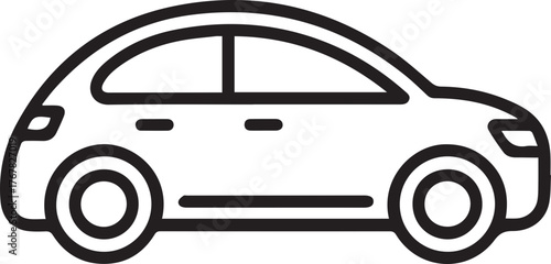 Sleek car outline for modern designs: A scalable icon perfect for transportation apps, automotive websites, and clean infographics about vehicles
