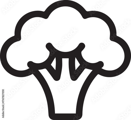 Broccoli icon promoting healthy eating, fresh produce, and vegan lifestyle for health and wellness content, culinary blogs, and food-related designs