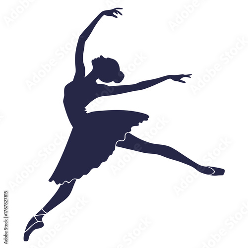 Silhouette of a ballerina in a graceful pose