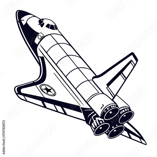 Illustration of a space shuttle for design use