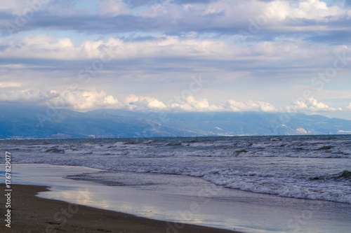 Calm waters of Lake Eğirdir reflecting the sky.