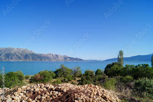 A view of the deep blue Mediterranean Sea from Dörtyol beach.